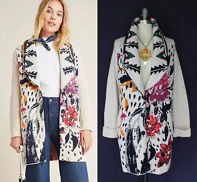 Anthropologie Aldomartins Cardigan Duster Sweater Wool Alpaca Maritza Coat Aztec • $99