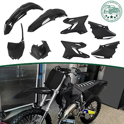 For Yamaha YZ125 YZ250 02-14 Complete Restyle Black Plastic Fender Kit Set • $97.50