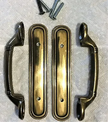 $7.55 • Buy Brass Drawer Pulls - 5-1/4  W/Backing Plates