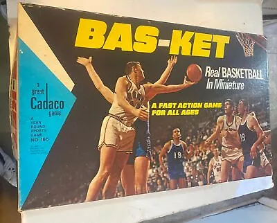 Vintage Cadaco Game Bas-Ket Basketball Board Game 1969 Made USA #165 • $19.99