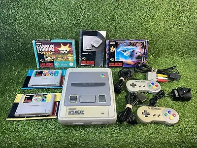 Super Nintendo Entertainment System SNES Console PAL With 4 Game Bundle Working • £50