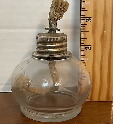 Small Glass Oil Lamp - Prepped Survival Doomsday Vintage Just Add Oil 3.5” • $16