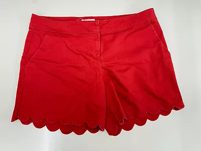 Peace & Pearls Womens Shorts Size 16 Coral Scalloped Hem • $17.98