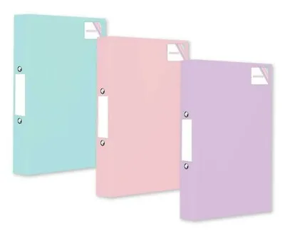 £5.99 • Buy A4 Ring Binder Files Folders 2 Ring Pastel Green, Pink, Purple Document Storage