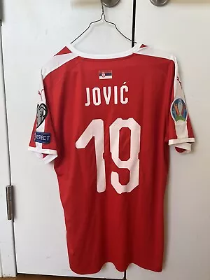 Luka Jovic Serbia 2020 Euro Qualifiers Match Prepared/Worn Shirt 10/06/2019 • $199.99