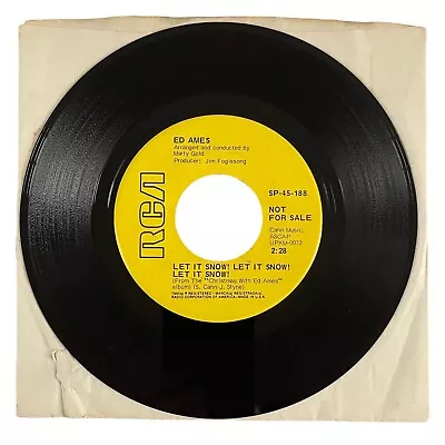 Ed Ames - Let It Snow / Ballad Of The Christmas Donkey (1967) 7” 45 DJ Promo EX • $19.28