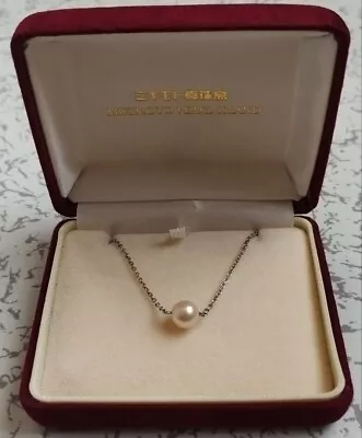 Genuine Mikimoto Pearl Island Single Pearl Necklace Silver 40cm With Case Japan • $117