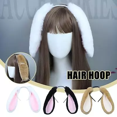 Cute Rabbit Bunny Plush Lop Ear Hairpin Clip Ribbon Hot K4 Lolita Cosplay. K2T2 • £5.05