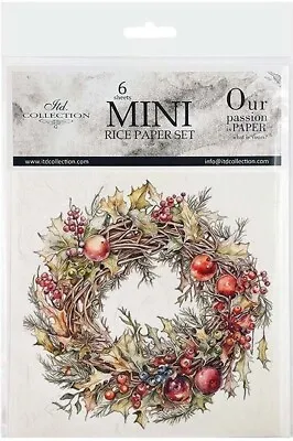 14.8cm X 14.8cm Mini Rice Paper 6pcs Set For Scrapbooking - Autumn Wreaths • £5.25