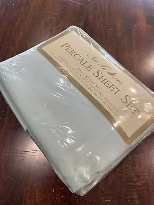 New Traditions Percale Sheet Set-Full-Mint-double Bed-180 Thread-50/50 Cotton Po • $31.50