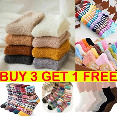 £6.79 • Buy 6Pairs Women Ladies Soft Fluffy Bed Socks Winter Warm Lounge Slipper Fleece Sock