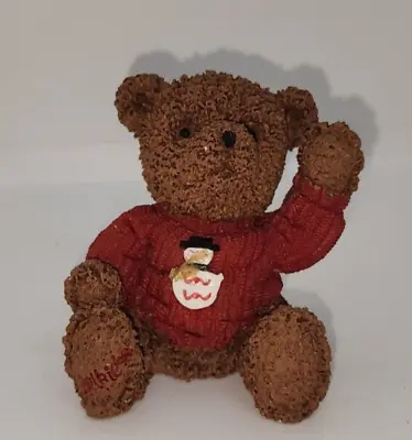 KK Home Interior Decor RED SWEATER BEAR 3.5 Figurine Signed KK In A Heart 1999 • $10