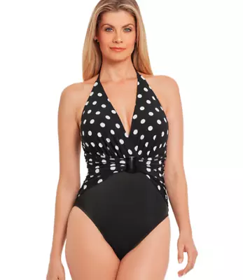 Magicsuit $164 Small Bang Angelina One Piece Swimsuit Black/White Size 14 • $30