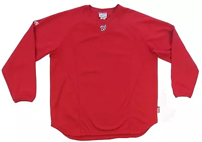 Washington Nationals Majestic Authentic Therma Base MLB Baseball Red Pullover XL • $40.99