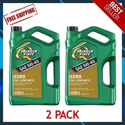 🔥COMBO 2 PACK🔥 Quaker State Euro Full Synthetic 5W-40 Motor Oil 5-Quart • $41.35