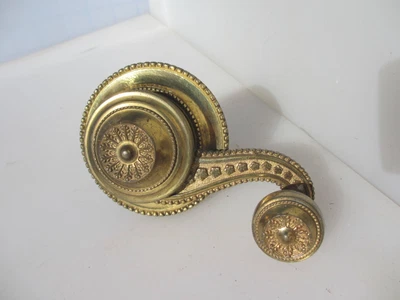 £65 • Buy Victorian Brass Servants Bell Pull Lever Manor Antique Rococo Georgian Beading