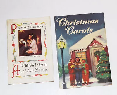 Vintage Antique Christmas Holiday Carols Child's Bible Primer Book Paper Old Lot • $9.99