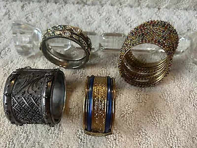 Lot Of Indian Bangle Bracelets Beads Vintage Purchased In India • $19.99