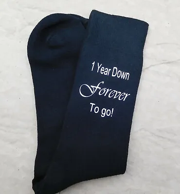 Wedding Anniversary Years Down Forever To Go Mens Socks Husband Novelty Gift  • £4.85