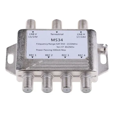 3X4 Multi Switch LNB   FTA 4 Outputs Combiner LNBF Dish MS34 • £11.09