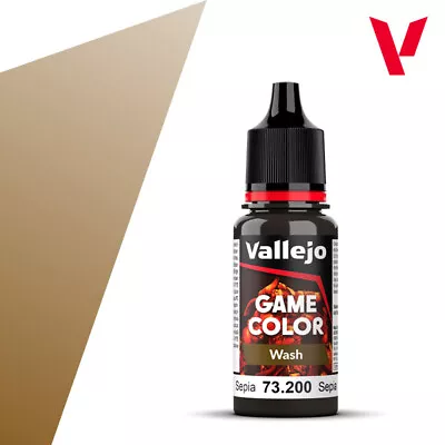 Vallejo Game Color Wash Shades Sepia Black Skin Grey Umber Red Blue Green • £2.65