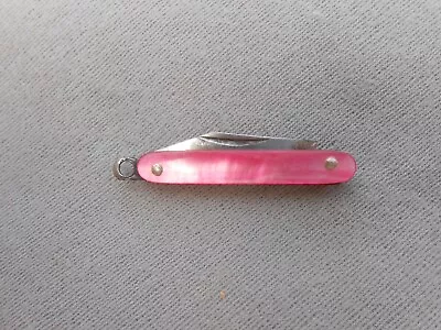 Vintage Miniature Pink Color Shift Pearl Like Watch Fob Pocketknife • $30