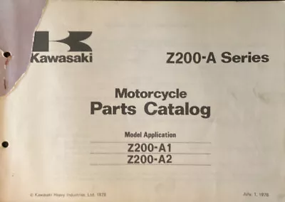 Kawasaki  Genuine-parts Book Z200A1 Z200A2 1979 1980 • $35