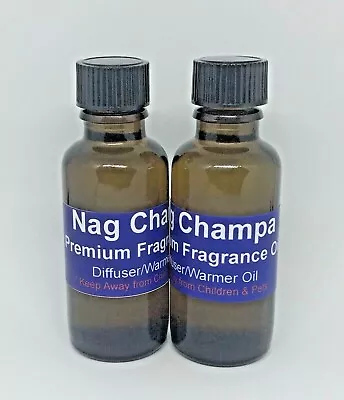 NAG CHAMPA PREMIUM FRAGRANCE OIL  2x 30ml Glass Bottle • $9.03