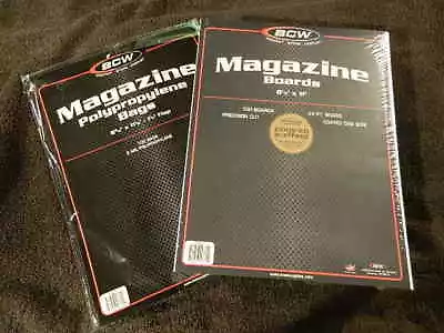 100 New BCW Magazine Bags And Boards - Acid Free - Archival Magazine Storage • $29.99