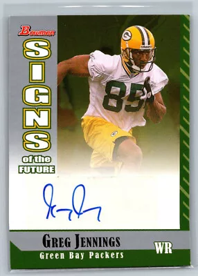 2006 Bowman Signs Of The Future Greg Jennings #SF-GJ Rookie Auto RC TC3471 • $13.49