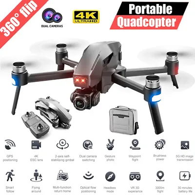 Professional M1 Drone 5G GPS Drone HD 4K 2 Axis Gimbal RC 6K Camera Quadcopter • $258