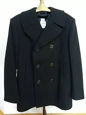 Vintage 1998 Usn Usa 🇺🇸 Black 100% Wool Peacoat 42r Heavy Thick  • $99.99