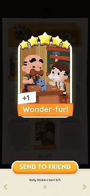 Monopoly Go - 5 Star Card 🌟🌟🌟🌟🌟 - Set 15 Wonder-fur! • $32.62