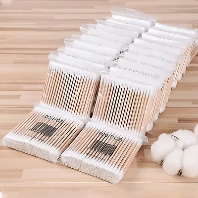 1000-5000Pcs Disposable Cotton Swab Wooden Handle Ear Buds Q-Tip Makeup Cosmetic • $20.76