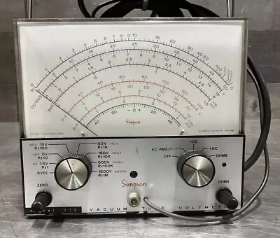 SIMPSON Vacuum Tube Volmeter Model 312 Used Surplus • $100.99