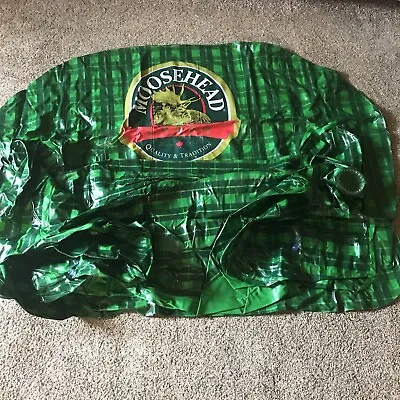 MOOSEHEAD BEER Sofa Chair Love Seat INFLATABLE BEAR Blow Up Couch Plaid Green • $150
