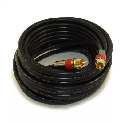 25ft 1 Wire RCA Premium Digital Audio SubWoofer/Video Cable IN WALL • $20.70