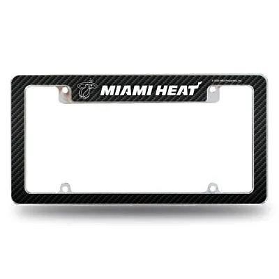 Miami Heat NBA Chrome Metal License Plate Frame With Carbon Fiber Design • $21.97