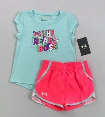 $25.99 • Buy Girl's Toddler Under Armour Shorts Shirt Two Piece Set