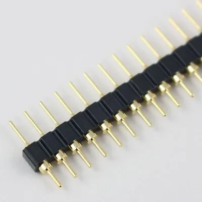 2Pcs Gold Plated 2.54mm Male 40 Pin Single Row Straight Round Pin Header Strip • $0.98