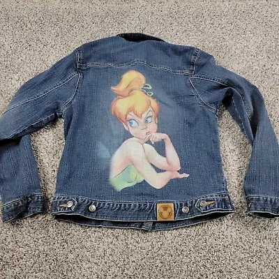 Disney Store Tinkerbell Denim Jacket Youth XS 2/4 Graphic Button Up  • $14.75