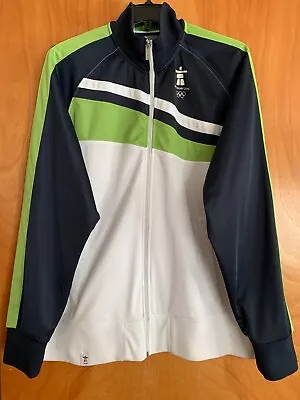 Vancouver Whistler 2010 Winter Olympics White Blue Green Zip Jacket Men's XL • $119.99