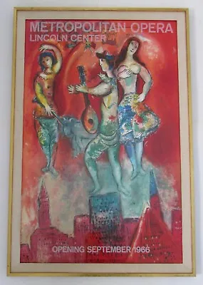 1966 Original Lithograph By Marc Chagall Commissioned By The Metropolitan Opera • $2800