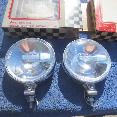 1960s VINTAGE NOS ARIS #10 5  ROUND CHROME DRIVING AUTO FOG LIGHTS • $199.99