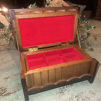 Vintage Japan Wood 2 Tier 4 Jewelry Music Box 1970's  Raindrops Keep Falling... • $16.99