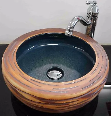 Stone Effect Bathroom Cloakroom Ceramic Counter Top Wash Basin Sink Washing Bowl • £139.99