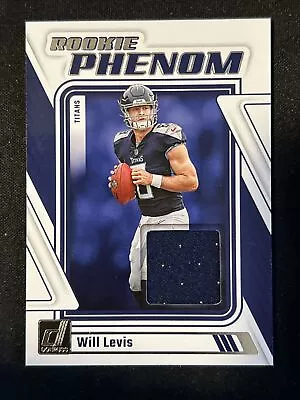 Will Levis 2023 Donruss Rookie Phenom Patch Base Titans Rc Rpj-wle • $0.99