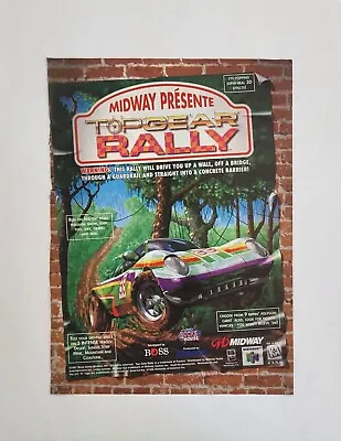 Top Gear Rally Midway Nintendo 64 N64 Print Ad Artwork Poster Wall Art Retro • $14.98