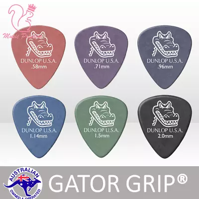 🔥🎸 6x Genuine Jim Dunlop 🐊 GATOR GRIP® Assorted Mix 🌈 Guitar Picks Plectrum • $10.69