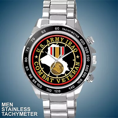 United States Army Iraq Combat Veteran Man's Tachymeter Watch • $63.98